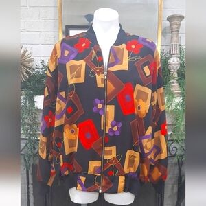 Vintage Cascais Sports Zip Front Jacket Size 1X